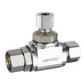 Product Image of 3/8" OD Fem. Comp x 3/8" OD Comp x 1/4" OD Comp Retrofit Tee, Lead Free (Chrome)