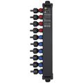 Product Image of 1/2", 10 Port Zero Lead PolyAlloy PEX Crimp Dual Temperature MiniBloc (4 hot, 6 cold)