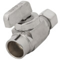 Product Image of 1/2" Female Solder x 3/8" OD Compression Straight Stop Valve, Lead Free (Chrome Plated Brass)