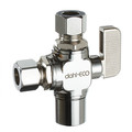Product Image of 1/2" Female Solder x 3/8" OD Compression Straight Dual Outlet Valve, Lead Free (Chrome Plated Brass)