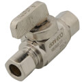 Product Image of 3/8" OD Female Compression x 3/8" OD Compression Straight Retrofit Supply Stop, Lead Free (Chrome Plated)