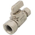 Product Image of 3/8" FIP x 3/8" OD Compression Straight Stop Valve, Lead Free (Chrome Plated Brass)