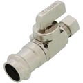 Product Image of 1/2" Female Press x 3/8" OD Comp Straight Supply Stop, Lead Free (Chrome Plated Brass)