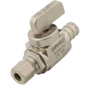 Product Image of 1/2" PEX Crimp x 1/4 OD Comp Straight Stop Valve, Lead Free (Chrome Plated)