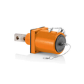 Product Image of Rhino-Hide Double Pole Male 45 Deg Receptacle Double Hole Bus Bar, 313MCM-777MCM Cable (Orange)