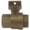 76101 1-1/2" FNPT Straight Ball Curb Stop (No-Lead Brass)
