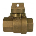 76105 3/4" FNPT Straight Ball Curb Stop, Minneapolis Body Pattern (No-Lead Brass)