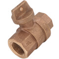 76101 1" FNPT Straight Ball Curb Stop (No-Lead Brass)