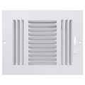 Product Image of 8" x 6-1/2" Fin Steel Register 3-way (White)
