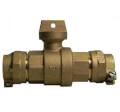 Product Image of 76100-22-33 2" CTS x PEP Straight Ball Valve Curb Stop (No-Lead Brass)