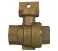 Product Image of 76001 1" FNPT Stop & Drain Straight Ball Valve Curb Stop (No-Lead Brass)