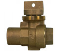 Product Image of 76005 1-1/2" FNPT Stop & Drain Straight Ball Valve Curb Stop, Minneapolis Pattern Body (No-Lead Brass)
