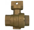 Product Image of 76001 2" FNPT Stop & Drain Straight Ball Valve Curb Stop (No-Lead Brass)
