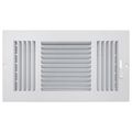 Product Image of 12" x 6-1/2" Fin Steel Register 3-way (White)