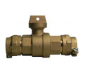 Product Image of 76100-22-33 2" CTS X PVC Straight Ball Valve Curb Stop (No-Lead Brass)