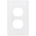 Product Image of 1-Gang Duplex Receptacle Wall Plate, Standard Size, Nylon - White
