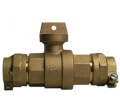 Product Image of 76100-22-33 1" CTS x PEP Straight Ball Valve Curb Stop (No-Lead Brass)