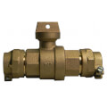 Product Image of 76100-22 1-1/2" Straight Ball Valve Curb Stop, CTS x CTS (No-Lead Brass)