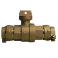 Product Image of 76100-22 1" x 3/4" x 1" Straight Ball Valve Curb Stop, CTS x CTS (No-Lead Brass)