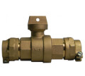 Product Image of 76100-22-33 3/4" CTS x PEP Straight Ball Valve Curb Stop (No-Lead Brass)