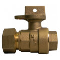 Product Image of 76102WT 1" CTS X FNPT Straight Ball Valve Curb Stop (No-Lead Brass)