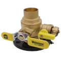 Product Image of 1-1/2" Sweat Full Port Brass Uni-Flange Isolator Ball Valve w/ Detachable Rotating Flange and Drain