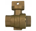 Product Image of 76001 1-1/4" FNPT Stop & Drain Straight Ball Valve Curb Stop (No-Lead Brass)