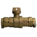 Product Image of 76100-22 1-1/4" Straight Ball Valve Curb Stop, CTS x CTS (No-Lead Brass)