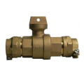 Product Image of 76100-22-33 1" CTS x PVC Straight Ball Valve Curb Stop (No-Lead Brass)