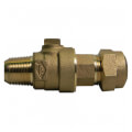 74701BQ 1" x 1-1/4" AWWA x Q CTS Ball-Style Corporation Stop (Lead-Free)