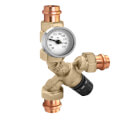 Product Image of 1" NPT Male Union Angle Mix 3-Way Thermostatic Mixing Valve w/ Check Valves