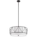 Product Image of Birkleigh 11.5" 4 Light Pendant w/ Satin Etched Glass (Black)