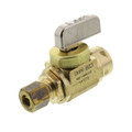 Product Image of 1/2" Female Solder x 1/4" OD Compression Straight Stop Valve, Lead Free (Brass)