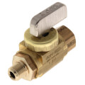 Product Image of 1/8" FIP x 1/8" MIP Straight Mini Ball Valve, Rough Brass (Lead Free)