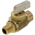 Product Image of 1/4" FIP x 1/4" MIP Straight Mini Ball Valve, Rough Brass (Lead Free)