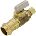 Product Image of 1/2" Female Press x 1/4" OD Comp Straight Supply Stop, Lead Free (Rough Brass)