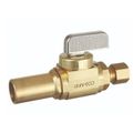 Product Image of 1/2" Male Press x 1/4" OD Comp Straight Supply Stop Valve, Lead Free (Rough Brass)