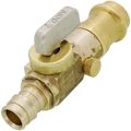 Product Image of 1/2" Expansion PEX x 1/2" Female Press Straight In-Line Stop w/ Drain, Lead Free (Rough Brass)