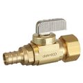 Product Image of 1/2" PEX Crimp x 5/8 OD Comp Straight Stop Valve, Lead Free (Rough Brass)