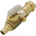 Product Image of 1/2" Crimpex x 1/2" Female Press Straight In-Line Stop w/ Drain, Lead Free (Rough Brass)