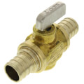 Product Image of 3/4" PEX Crimp x 3/4" PEX Crimp In-Line Straight Ball Valve, Lead Free (Rough Brass)
