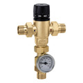 Product Image of 1/2" Male NPT MIXCAL 3-Way Adjustable Thermostatic Mixing Valve w/ Temp Gauge