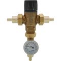 Product Image of 1/2" PEX Crimp MIXCAL 3-Way Adjustable Thermostatic and Pressure Balanced Mixing Valve w/ Check Valve & Gauge