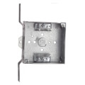 Product Image of 4" Steel Square Box w/ 1/2" & 3/4" Knockouts, CV Bracket and Clamp