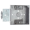 Product Image of 4" Steel Square Box w/ 1/2" & 3/4" Knockouts, Bracket and Clamp