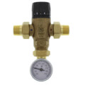 Product Image of 3/4" Male NPT MIXCAL 3-Way Adjustable Thermostatic Mixing Valve w/ Temp Gauge