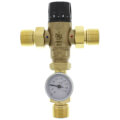 Product Image of 1" Male NPT MIXCAL 3-Way Adjustable Thermostatic Mixing Valve w/ Temp Gauge