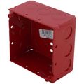 Product Image of 4" Steel Square Red Box w/ 1/2" & 3/4" Knockouts