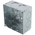 Product Image of 4" x 2-1/8" Deep Square Box w/ 3/4" Knockouts, Pre-Galvanized Steel, Welded Construction