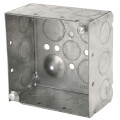 Product Image of 4" Square Welded Box, 2-1/8" Deep w/ 1/2" & 3/4" Concentric Knockouts w/ Raised Emboss